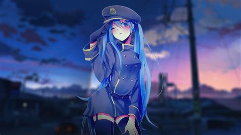 Download Blue Eyes Blue Hair Long Hair Uniform Anime Original 4k Ultra ...