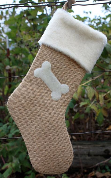 Dog Christmas Stocking Burlap and Bone by EverydayGraces on Etsy, $20.00 | Christmas stockings ...