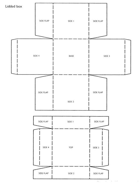 Square Paper Box Template A4 - The Templates Art