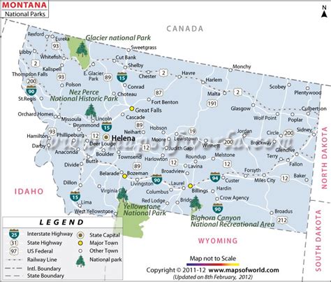 Montana National Parks Map | National Parks in Montana | Montana national parks, National parks ...