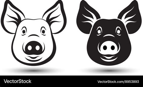 Face pig Royalty Free Vector Image - VectorStock