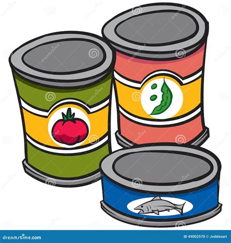 Canned Food stock vector. Illustration of metal, background - 49002570