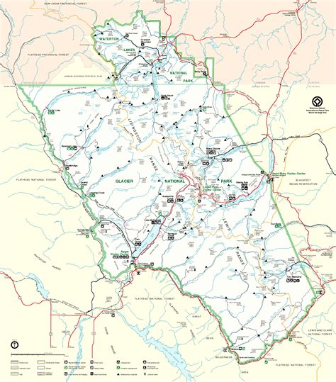 Glacier National Park Trail Map - Glacier National Park • mappery