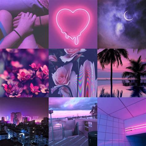 Neon Pink And Purple Aesthetic Collage - Goimages Today