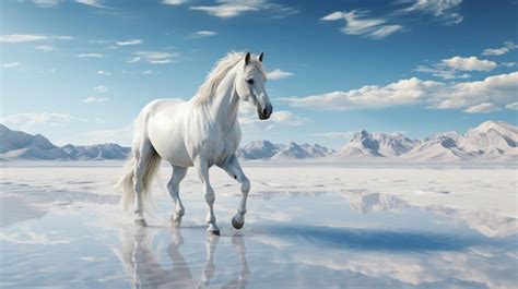 Premium Photo | White horse unicorn