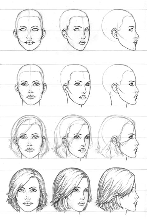 How to Draw 3 4 Face Female View - Lum Waller