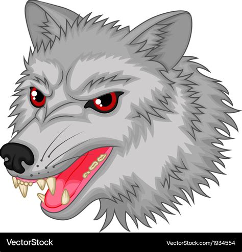 Angry wolf cartoon character Royalty Free Vector Image