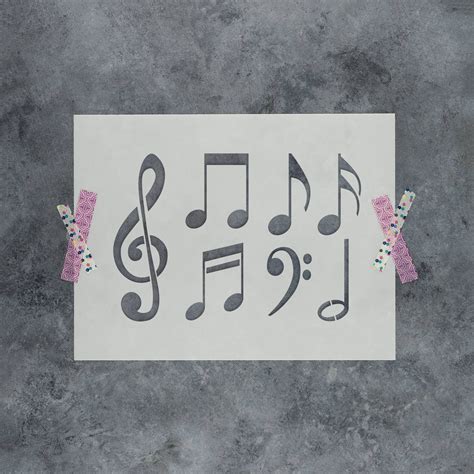 Music Notes Stencil Large Music Note Stencil Music - Etsy