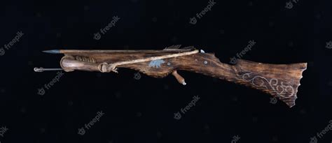 Premium Photo | Ancient crossbow isolated on black background