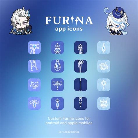 Custom Furina app icons | App icon design, App icon, Themes app