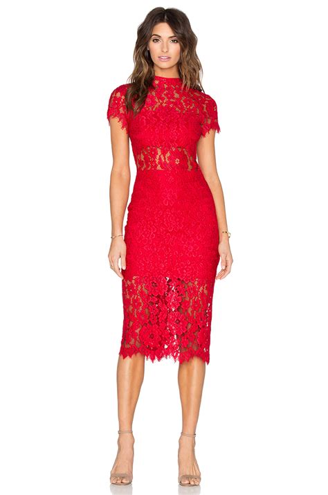 Lyst - Alexis Leona Lace Dress in Red