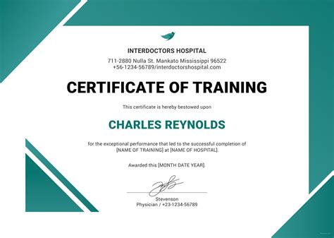 Free Hospital Training Certificate Template in Microsoft Word, Microsoft Publisher, Adobe ...