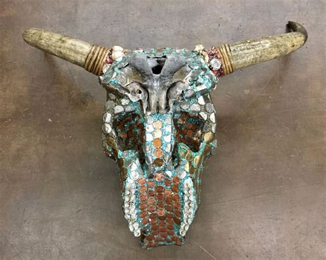 Highly Decorated Cow Skull