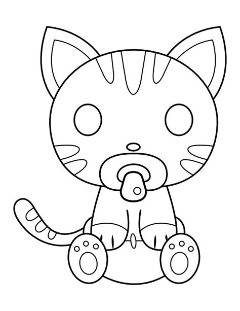 Printable Baby Cat Coloring Page