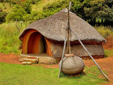 Visiting the Basotho Cultural Village in the Golden Gate National Park ...