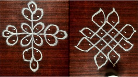 Very Simple Star Kolam Designs With 7×4 Dots Easy Rangoli Designs Muggulu Designs With Dots ...