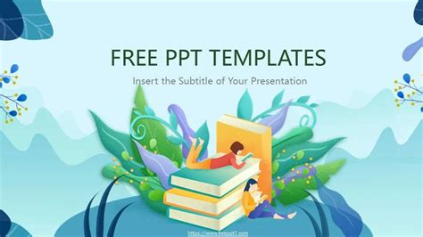 Illustration style reading theme PowerPoint Templates_Google Slides theme Powerpoint Slide ...