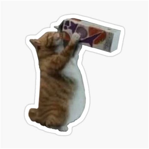 "cat drinking milk" Sticker for Sale by snsnsn | Redbubble