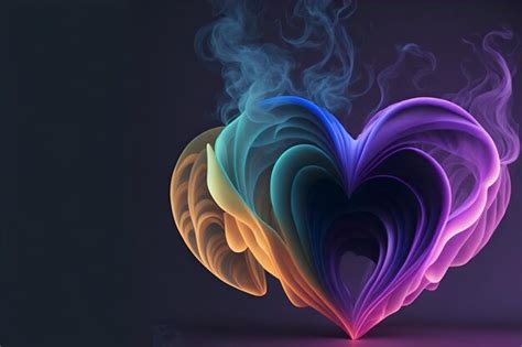 Premium AI Image | A heart rainbow smoke