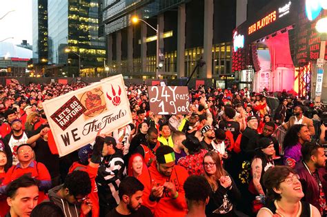 Thousands of Toronto Raptors fans crowded Jurassic Parks across Canada