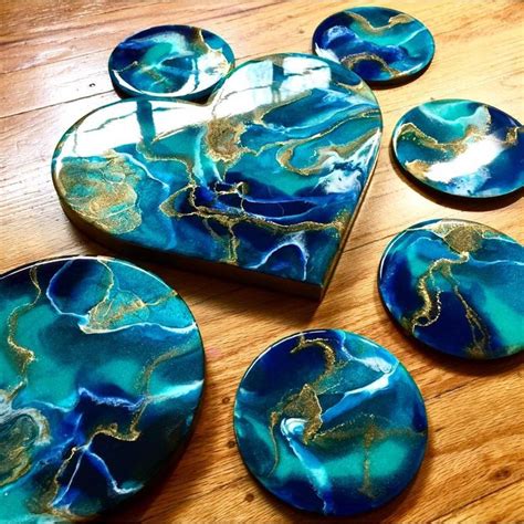 B L U E Z I R C O N 9 Abstract Resin Painting Resin | Etsy | Resin art, Resin furniture, Epoxy ...