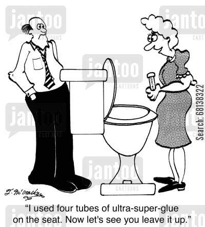 leaving the toilet seat up cartoons - Humor from Jantoo Cartoons