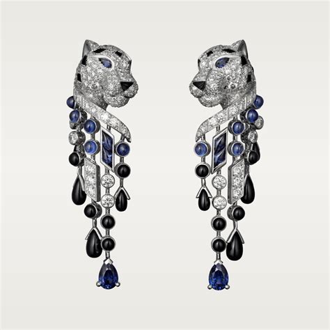 CRHP800923 - Panthère de Cartier earrings - Platinum, sapphires, onyx, diamonds - Cartier