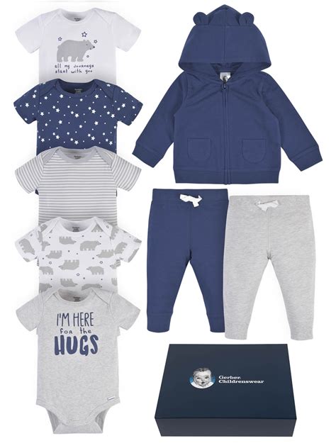 Gerber Baby Boy or Girl Unisex Clothes Outfit Set with Gift Box, 8 ...