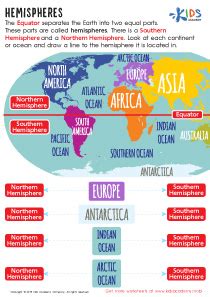 Hemispheres Worksheet: Free Printout for Children