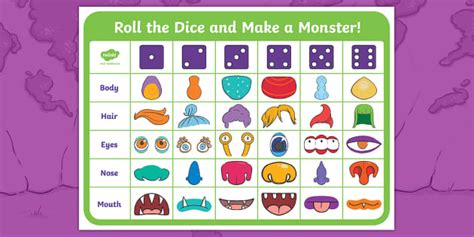 A Monster Surprise: Roll and Draw a Monster Activity