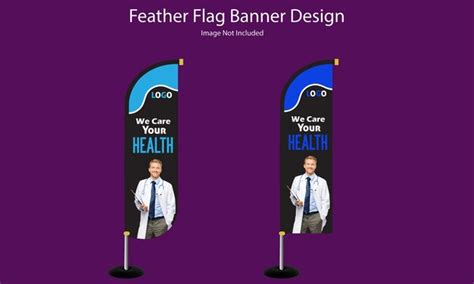 Premium Vector | Medical feather flag design