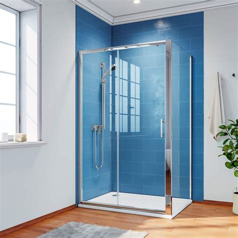 Buy ELEGANT 1200 x 800 mm Sliding Shower Enclosure 6mm Safety Glass Reversible Bathroom Cubicle ...