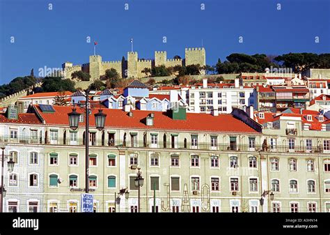 Castle and town view Lisbon Portugal Europe Stock Photo - Alamy