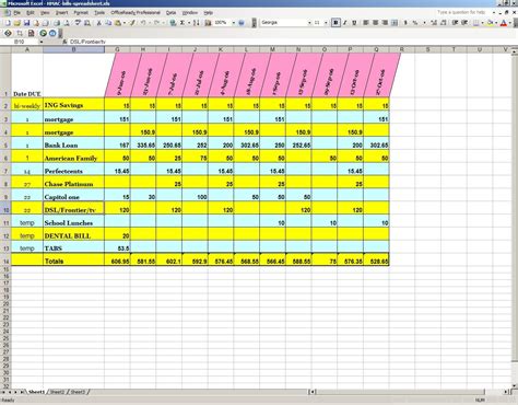 Excel Spreadsheet For Bill Tracking throughout Excel Bill Tracker ...