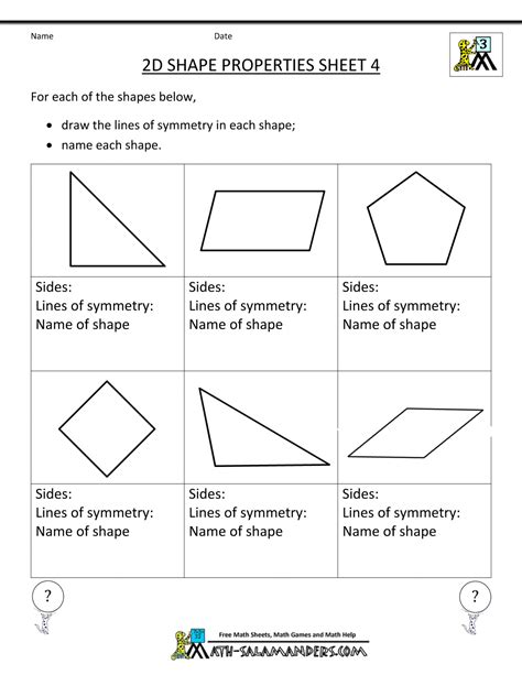 Free Printable Geometry Worksheets 3rd Grade