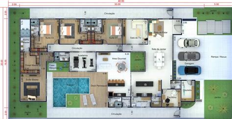 Planta de mansão moderna - Projetos de Casas, Modelos de Casas e Fachadas de Casas | Casas de ...