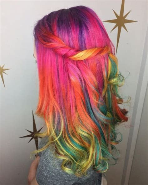 28 Cool Rainbow Hair Color Ideas Trending for 2018!