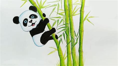 How to drawing panda in bamboo forest step by step - YouTube