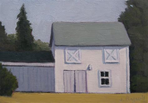 White Barn Unique Painting Abstract Landscape Painting Small - Etsy