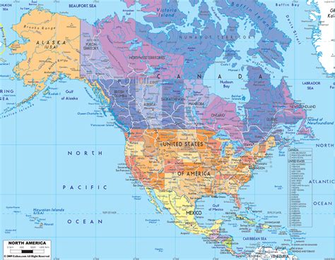 Map of North America with Countries Maps - Ezilon Maps