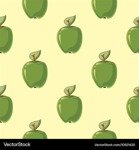 Green apples seamless background Royalty Free Vector Image