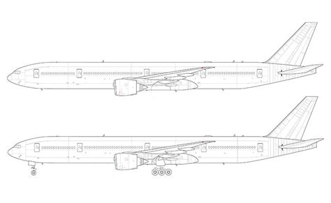 Boeing 777-300 line drawing – ShopNorebbo