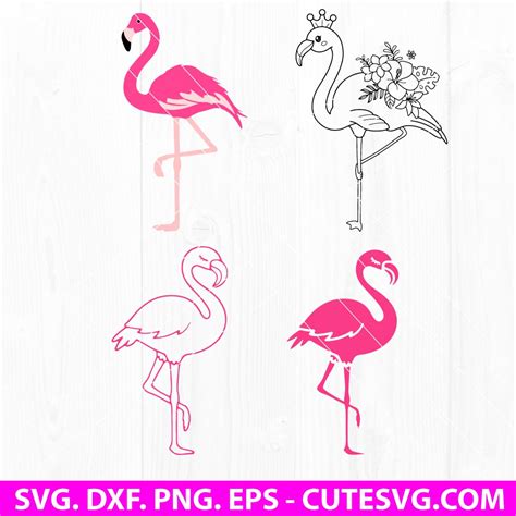 Flamingo SVG Bundle, Pink Flamingo Vector, Summer SVG, Flamingo Clipart, PNG, DXF, EPS, Cut ...