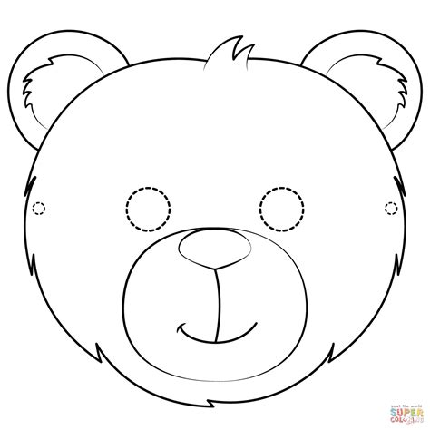 Dibujo de Máscara de Oso para colorear | Dibujos para colorear imprimir gratis