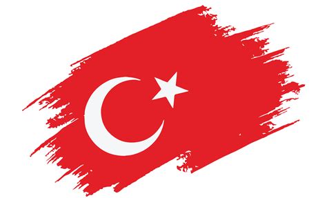 Turkey flag with brush paint on transparent background. 21013478 PNG