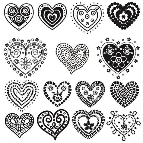 Heart Zentangle Doodle Patterns