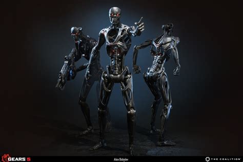 Render Terminator Dark Fate Terminator Endoskeleton 3D Machine Futuristic Alex Bobylev Wallpaper ...