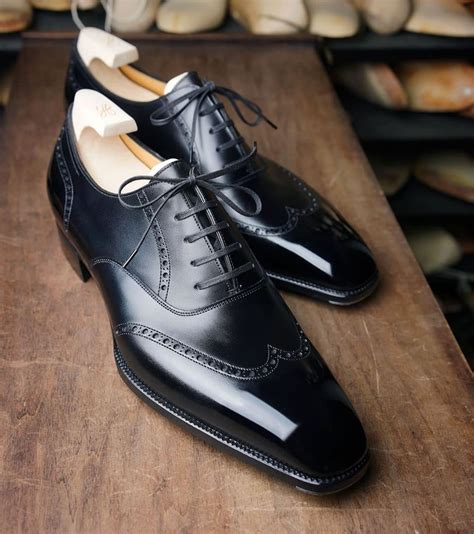 Oxford Mens Patent Leather Dress Shoes, Black Leather Wingtips Business ...