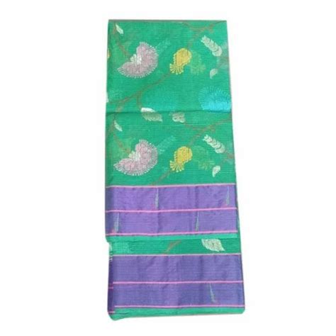 handwork Green Kota Dori Saree, 6 m (with blouse piece), Hand Made at best price in Kota