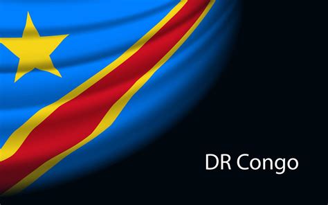 Wave flag of DR Congo on dark background. 21806960 Vector Art at Vecteezy